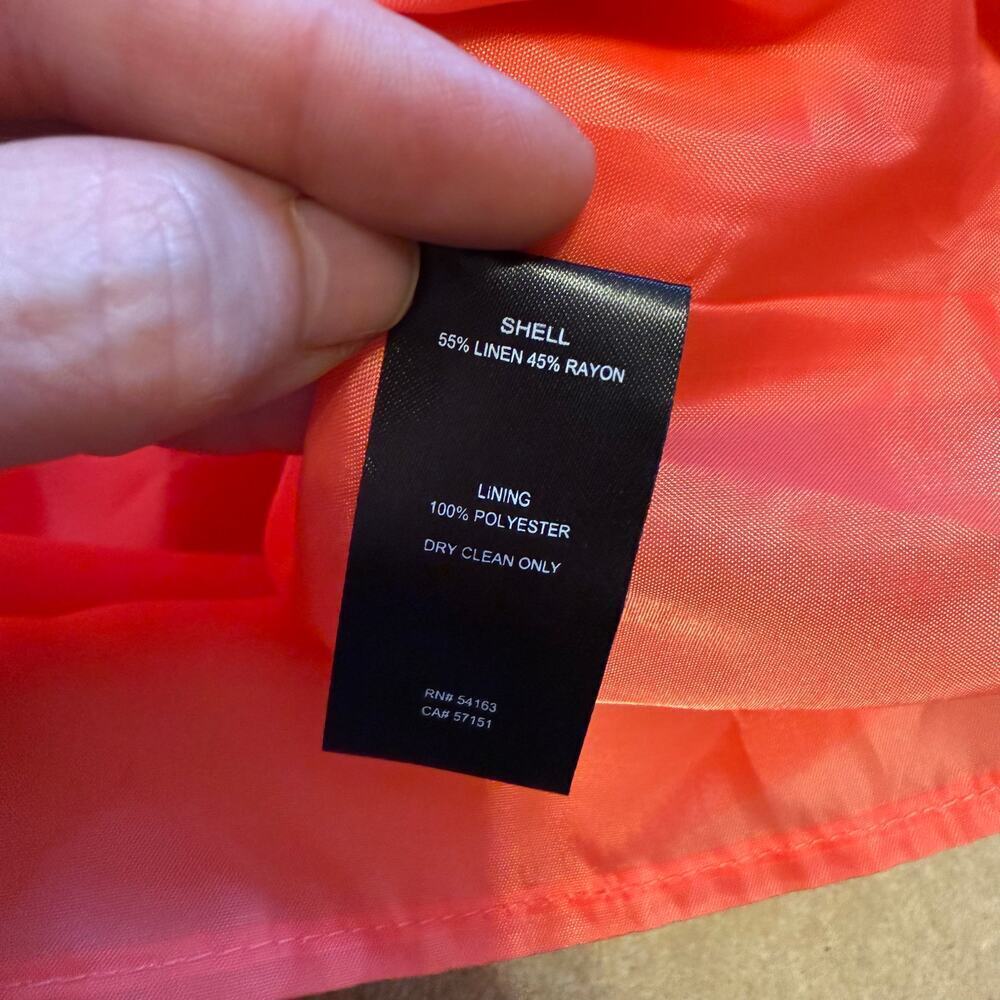Jessica Howard Sheath Dress Size 24W Coral with Gold Details Resort Linen Blend - Picture 5 of 5